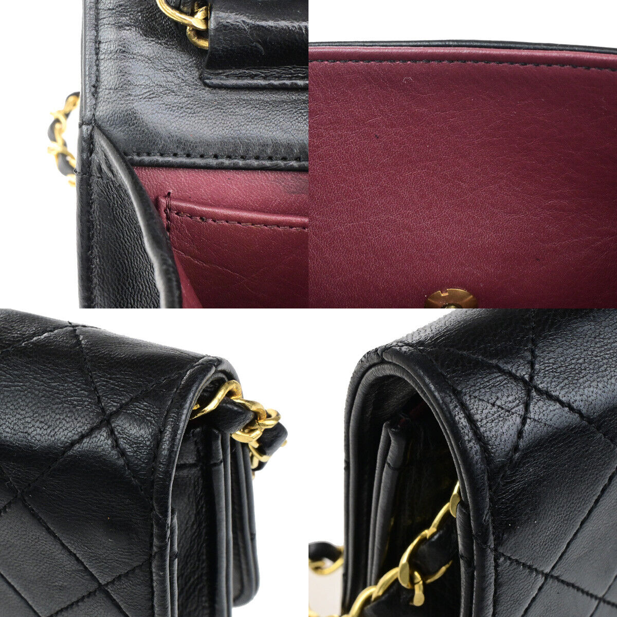 Chanel Wallet on Chain Stitched Leather, BLACK, LEATHER, Clutche & pouche