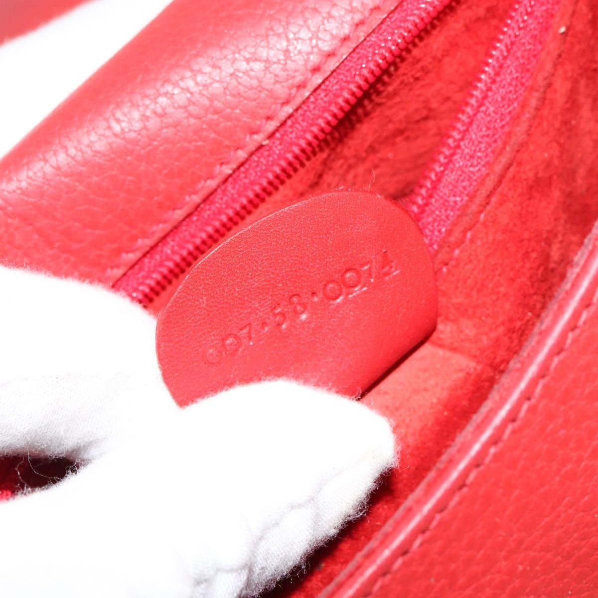 Gucci Vintage Flap Shoulder Bag Leather, RED, LEATHER, Shoulder bag