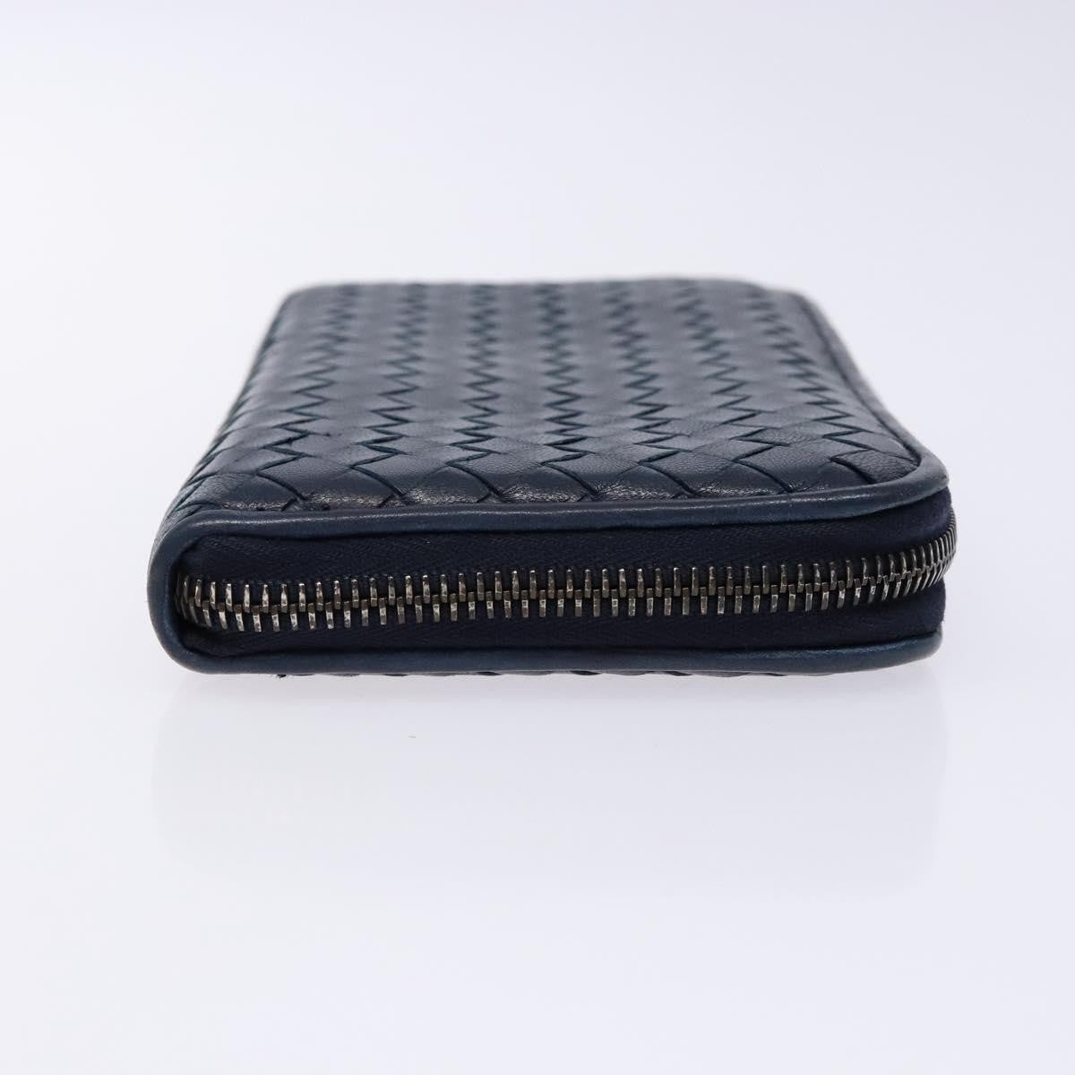 Bottega Veneta Intrecciato Wallet Leather, NAVY, LEATHER, Wallets