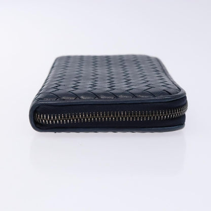 Bottega Veneta Intrecciato Wallet Leather, NAVY, LEATHER, Wallets
