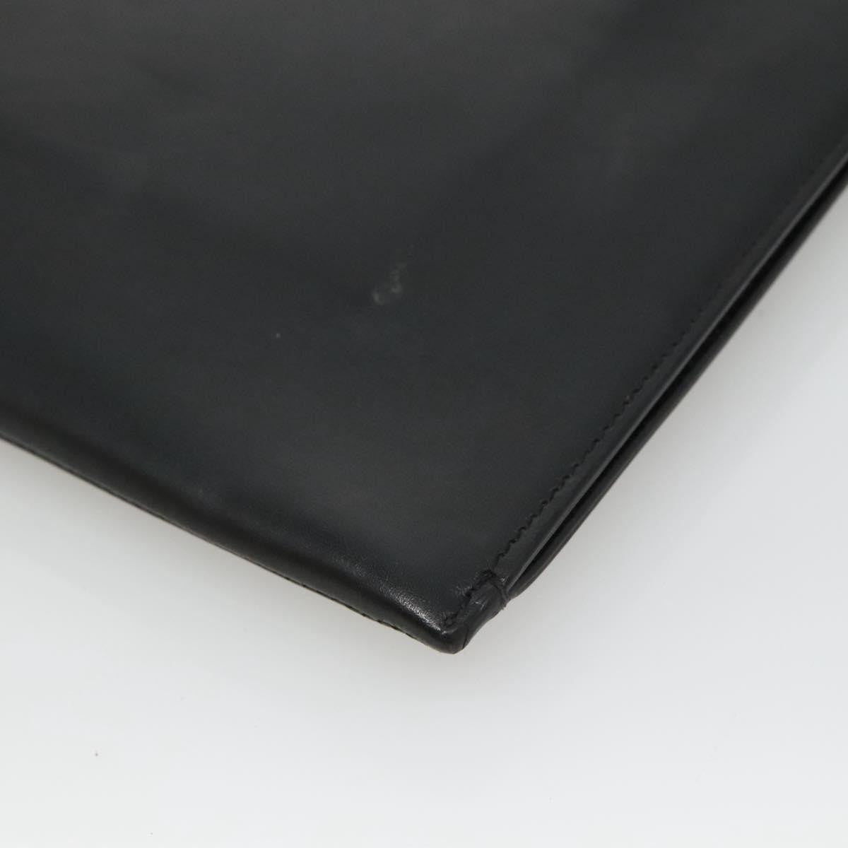 Saint Laurent Zip Pocket Pouch Leather, BLACK, LEATHER, Clutche & pouche