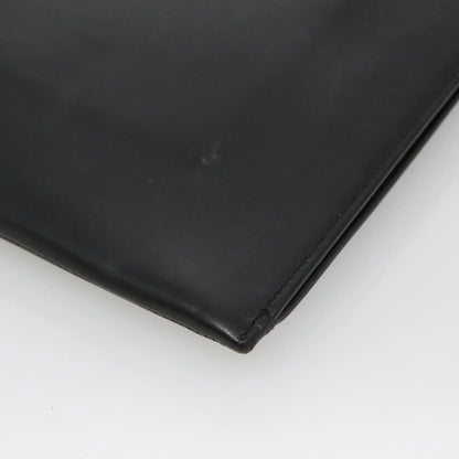 Saint Laurent Zip Pocket Pouch Leather, BLACK, LEATHER, Clutche & pouche