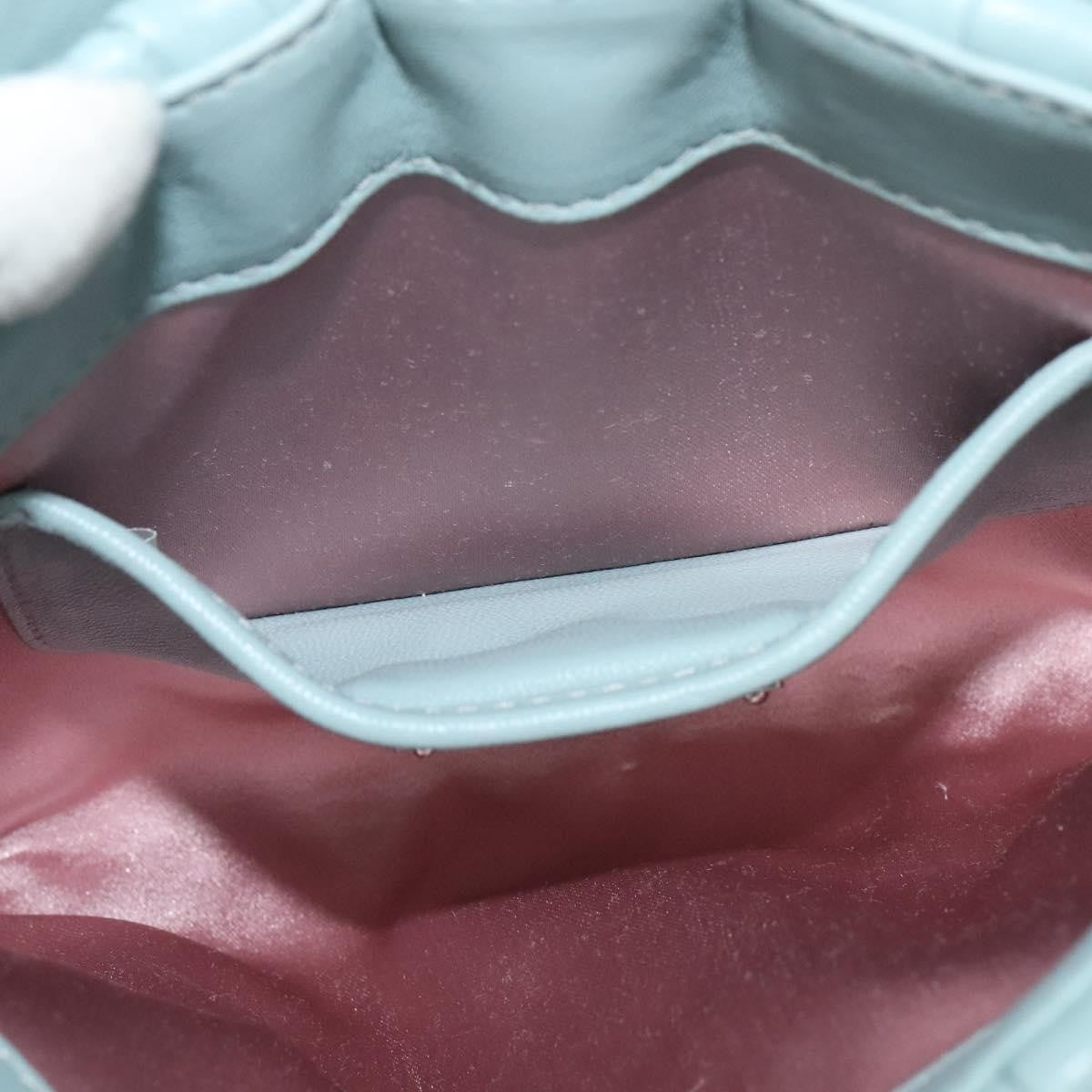 Miu Miu Madras Chain Clutch Matelasse Leather with Glitter, BLUE, LEATHER, Shoulder bag