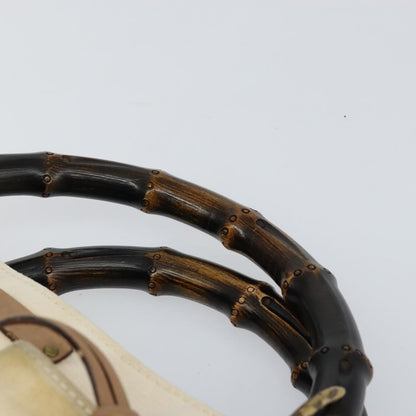 Gucci Bamboo Front Pocket Tote Canvas, ECRU, CANVAS, Tote bag