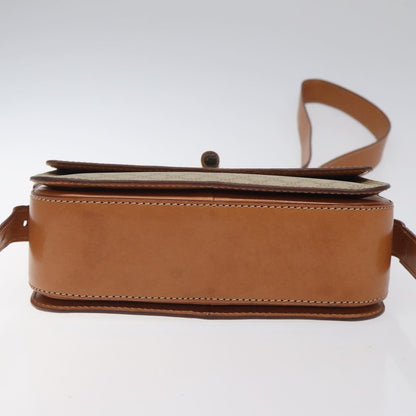 Celine Vintage Convertible Macadam Turnlock Shoulder Bag Canvas and Leather, BEIGE, CANVAS, Shoulder bag