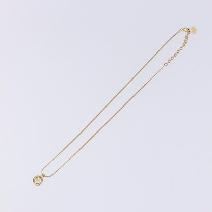 Christian Dior CD Round Pendant Necklace Metal, GOLD, METAL, Necklace