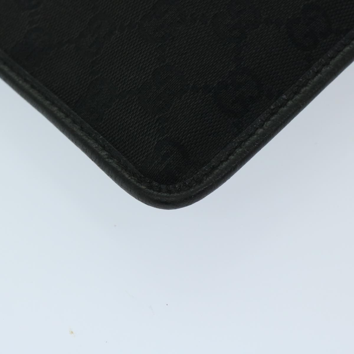 Gucci Vintage Flat Messenger Bag GG Canvas and Leather, BLACK, CANVAS, Crossbody bag