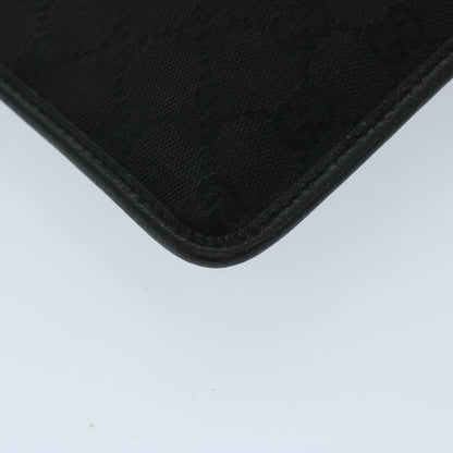 Gucci Vintage Flat Messenger Bag GG Canvas and Leather, BLACK, CANVAS, Crossbody bag