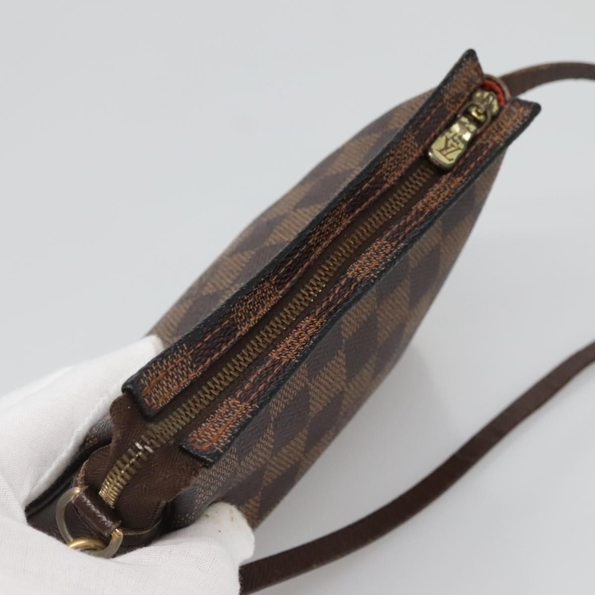 Louis Vuitton Trousse Make Up Bag Damier, BROWN, CANVAS, Clutche & pouche
