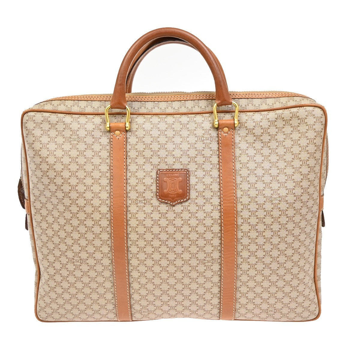 Celine Macadam Briefcase Canvas and leather, BROWN, CANVAS, Briefcase