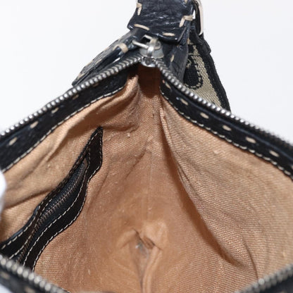 Fendi Vintage Selleria Zip Messenger Bag Leather, BLACK, LEATHER, Shoulder bag