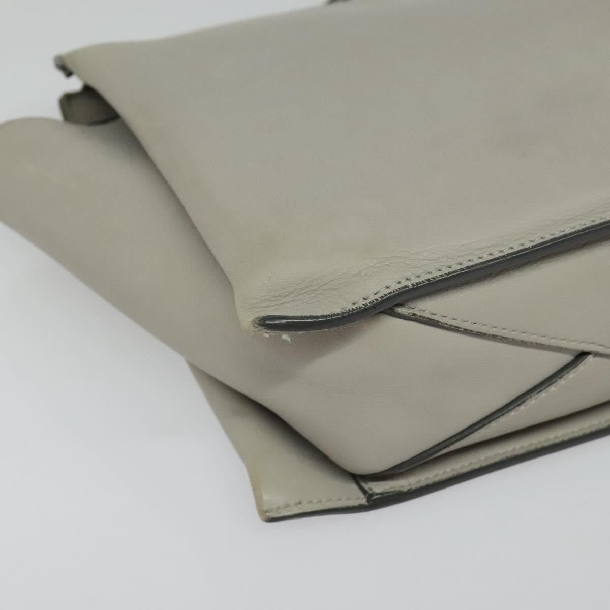 Celine Tri-Fold Clutch on Chain Smooth Leather, GRAY, LEATHER, Shoulder bag