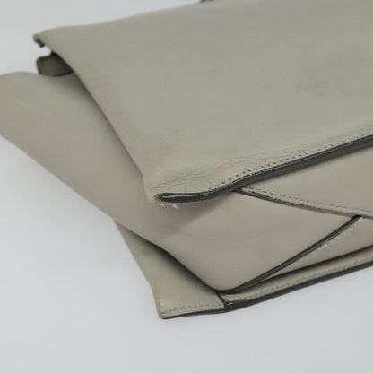 Celine Tri-Fold Clutch on Chain Smooth Leather, GRAY, LEATHER, Shoulder bag