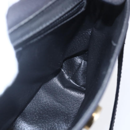 Celine Circle Logo Shoulder Bag Leather, BLACK, LEATHER, Shoulder bag