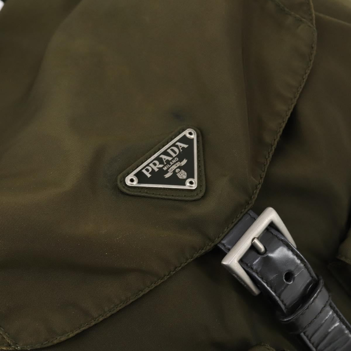 Prada Double Front Pocket Backpack Tessuto, KHAKI, NYLON, Backpack