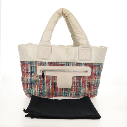 Chanel Coco Cocoon Reversible Tote Quilted Printed Nylon, WHITE, NYLON, Tote bag