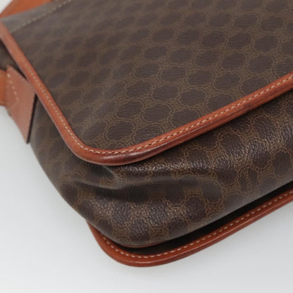 Celine Macadam Shoulder Bag PVC Leather, BROWN, CANVAS, Shoulder bag