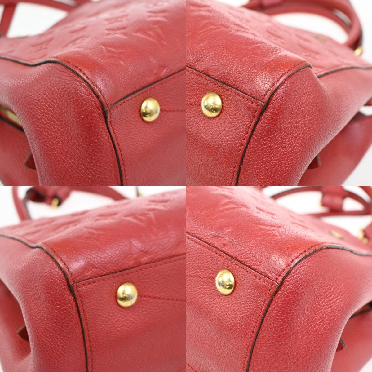 Louis Vuitton Montaigne Handbag Monogram Empreinte Leather, RED, LEATHER, Handbag