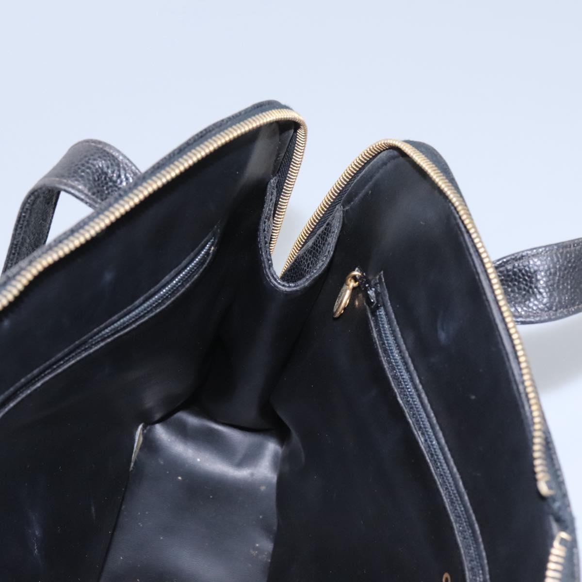 Chanel Vintage CC Dome Bag Leather, BLACK, LEATHER, Tote bag