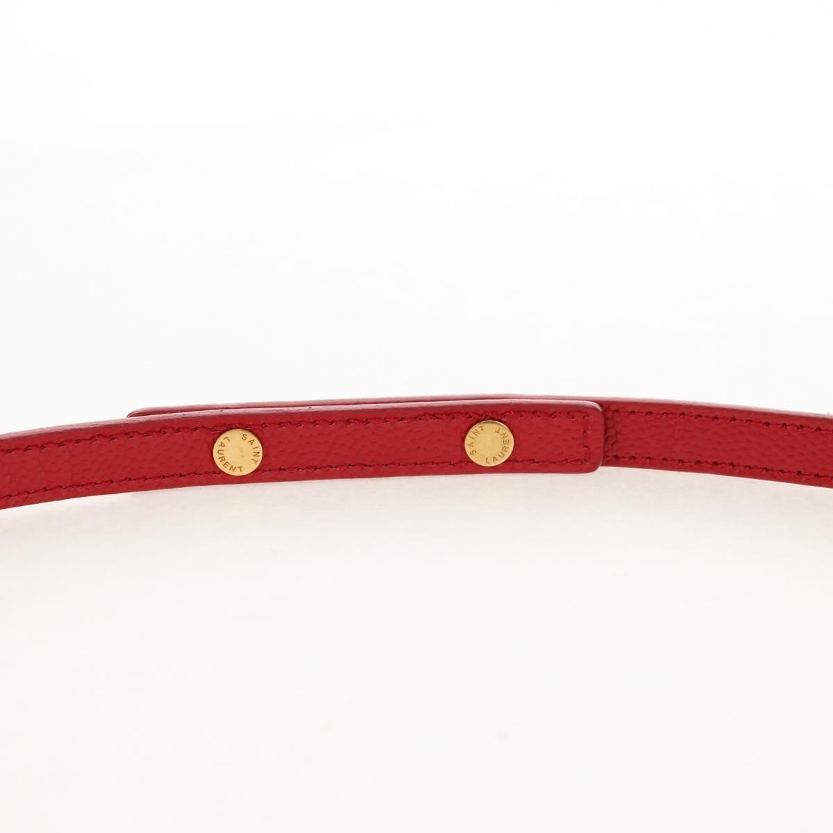 Saint Laurent Cassandra Wallet on Strap leather, RED, LEATHER, Shoulder bag