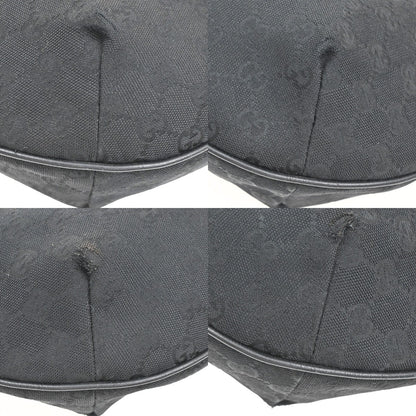 Gucci Half Moon Hobo Messenger GG Canvas, BLACK, CANVAS, Shoulder bag