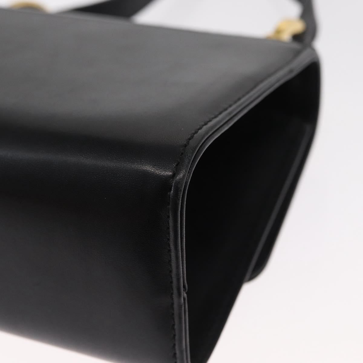 Salvatore Ferragamo Gancini Shoulder Bag Leather, BLACK, LEATHER, Shoulder bag