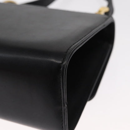 Salvatore Ferragamo Gancini Shoulder Bag Leather, BLACK, LEATHER, Shoulder bag