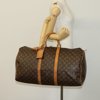Louis Vuitton Keepall Bag Monogram Canvas, BROWN, CANVAS, Travel bag