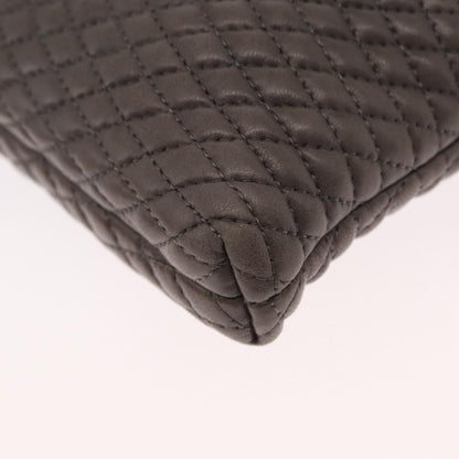 Bally Vintage Chain Shoulder Bag Quilted Leather, Gray, Leather, Shoulder Bag