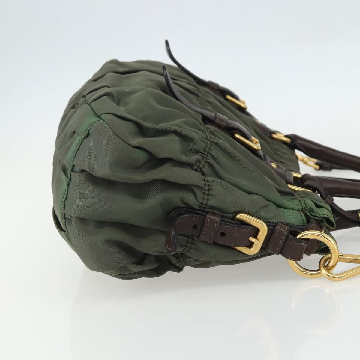 Prada Gaufre Convertible Satchel Tessuto, KHAKI, NYLON, Handbag