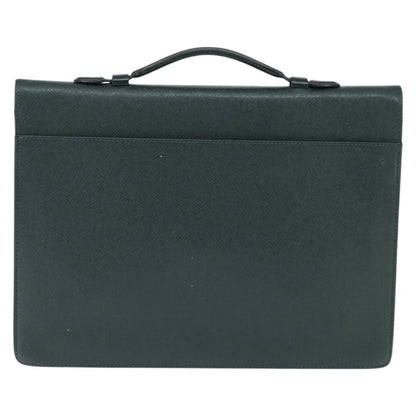 Louis Vuitton Serviette Kourad Briefcase Taiga Leather, GREEN, LEATHER, Briefcase