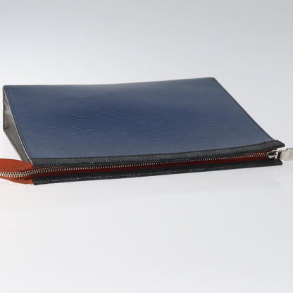 Louis Vuitton Pochette Voyage Epi Leather with Damier Graphite, BLUE, LEATHER, Clutche & pouche