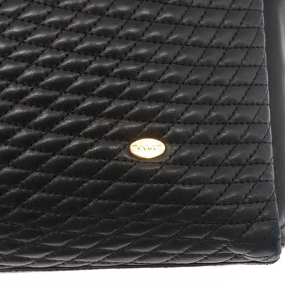 Bally Vintage Tote Bag Quilted Leather, Black, Leather, Tote Bag