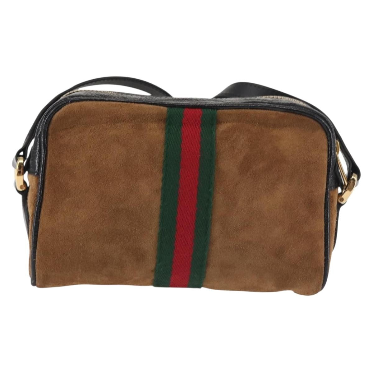 Gucci Ophidia Shoulder Bag Suede, BROWN, SUEDE, Shoulder bag