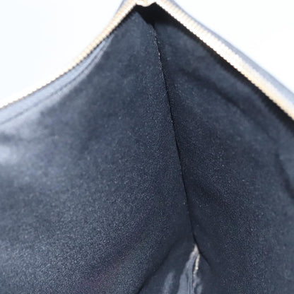 Saint Laurent Zip Pouch Monogram Canvas, BROWN, PVC, Clutche & pouche