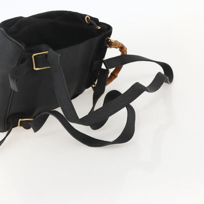 Gucci Gucci bamboo backpack daim, Black, Denim, Backpack