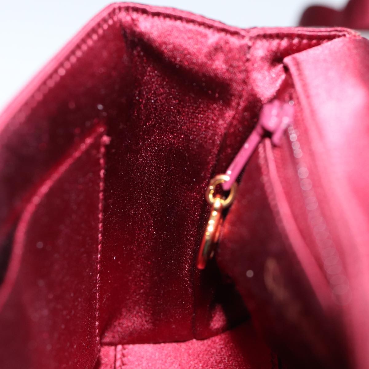 Chanel Flap shoulder Bag Satin, RED, SATIN, Shoulder bag