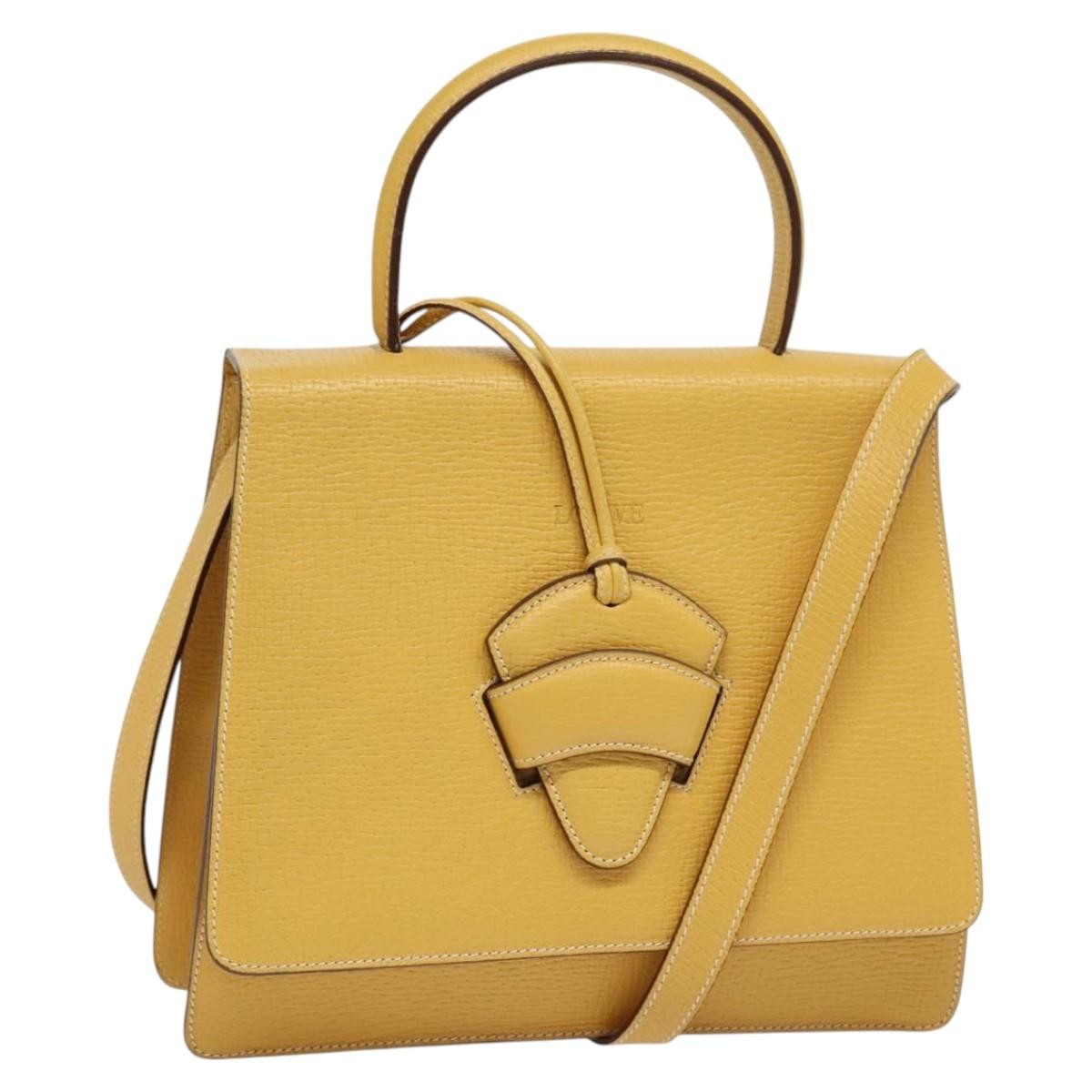 Loewe Barcelona Shoulder Bag Leather, YELLOW, LEATHER, Shoulder bag