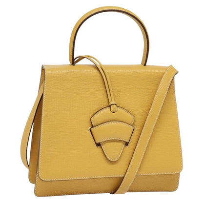 Loewe Barcelona Shoulder Bag Leather, YELLOW, LEATHER, Shoulder bag