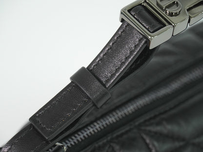 Christian Dior DiorTravel Nomad Pouch Macrocannage Quilt Calfskin, Black, Leather, Clutch