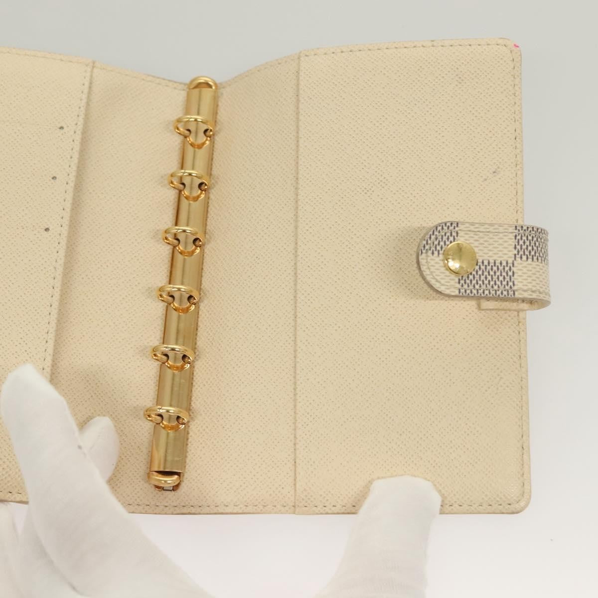 Louis Vuitton Agenda Cover Damier Azur, WHITE, CANVAS, Tech accessory