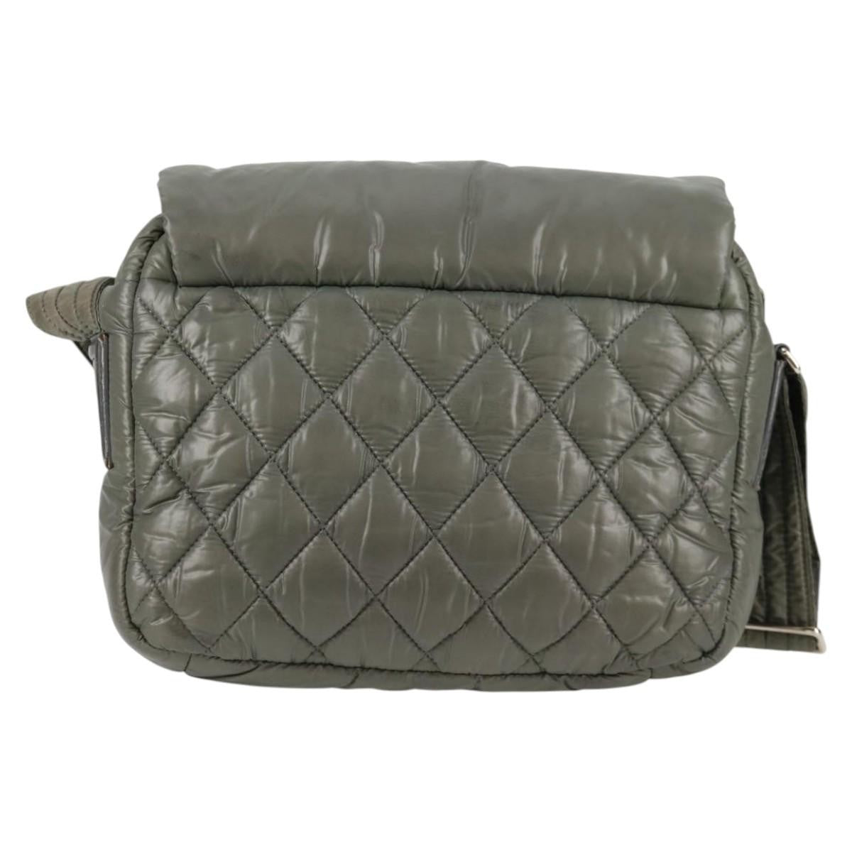 Chanel Coco Cocoon Messenger Bag Quilted Nylon, KHAKI, NYLON, Crossbody bag