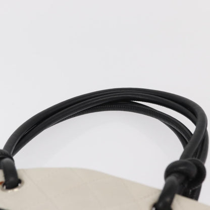 Chanel Cambon Tote Quilted Leather, WHITE, LEATHER, Tote bag