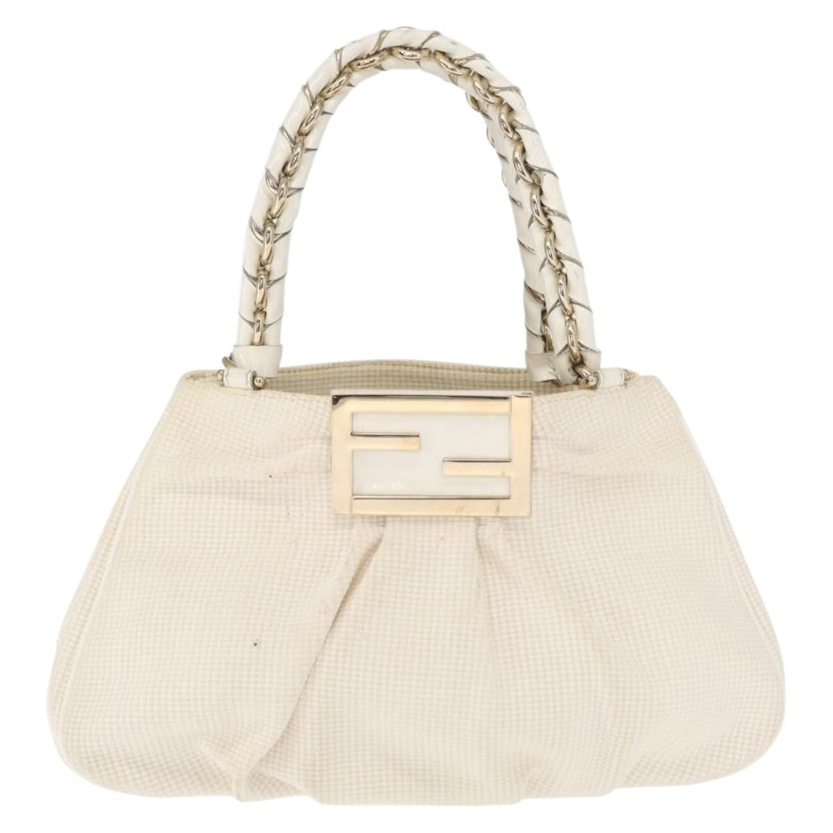 Fendi Mia Tote Canvas, WHITE, CANVAS, Tote bag