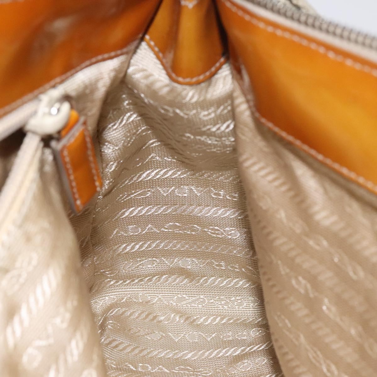 Prada Vintage Shoulder Bag Nylon and Patent Leather, BEIGE, NYLON, Shoulder bag