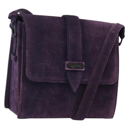 Chanel Flap Clutch Shearling, PURPLE, SUEDE, Clutche & pouche