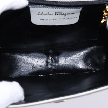 Salvatore Ferragamo Gancini handbag Leather, WHITE, LEATHER, Handbag