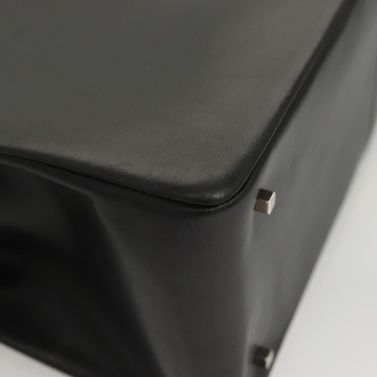 Salvatore Ferragamo Gancini handbag Leather, BLACK, LEATHER, Handbag