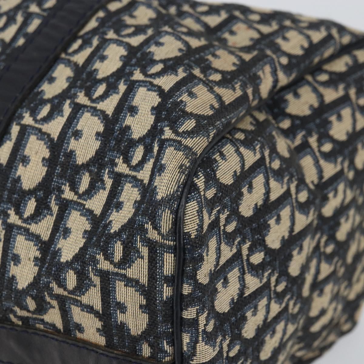 Christian Dior Vintage Trotter Boston Bag Diorissimo Canvas, NAVY, CANVAS, Handbag
