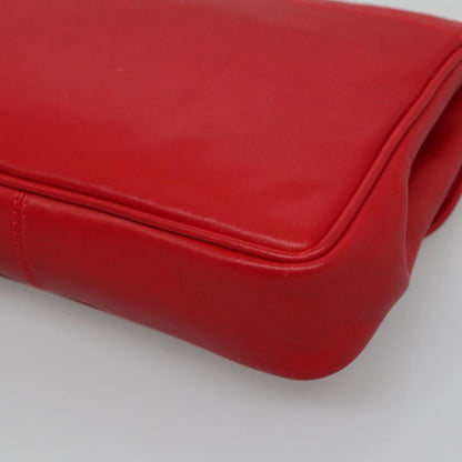 Celine Chain Shoulder Bag Leather, RED, LEATHER, Shoulder bag